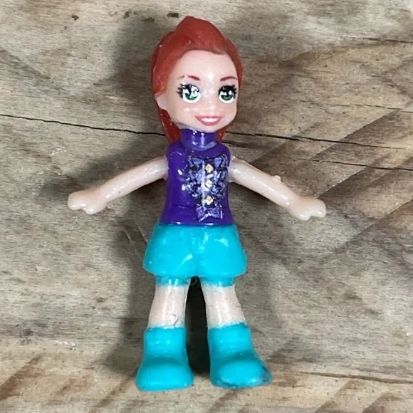 Polly Pocket Handbag Doll Playset 2018 Blue Purple Bow Movie Theater Mall Figure - Picture 12 of 16